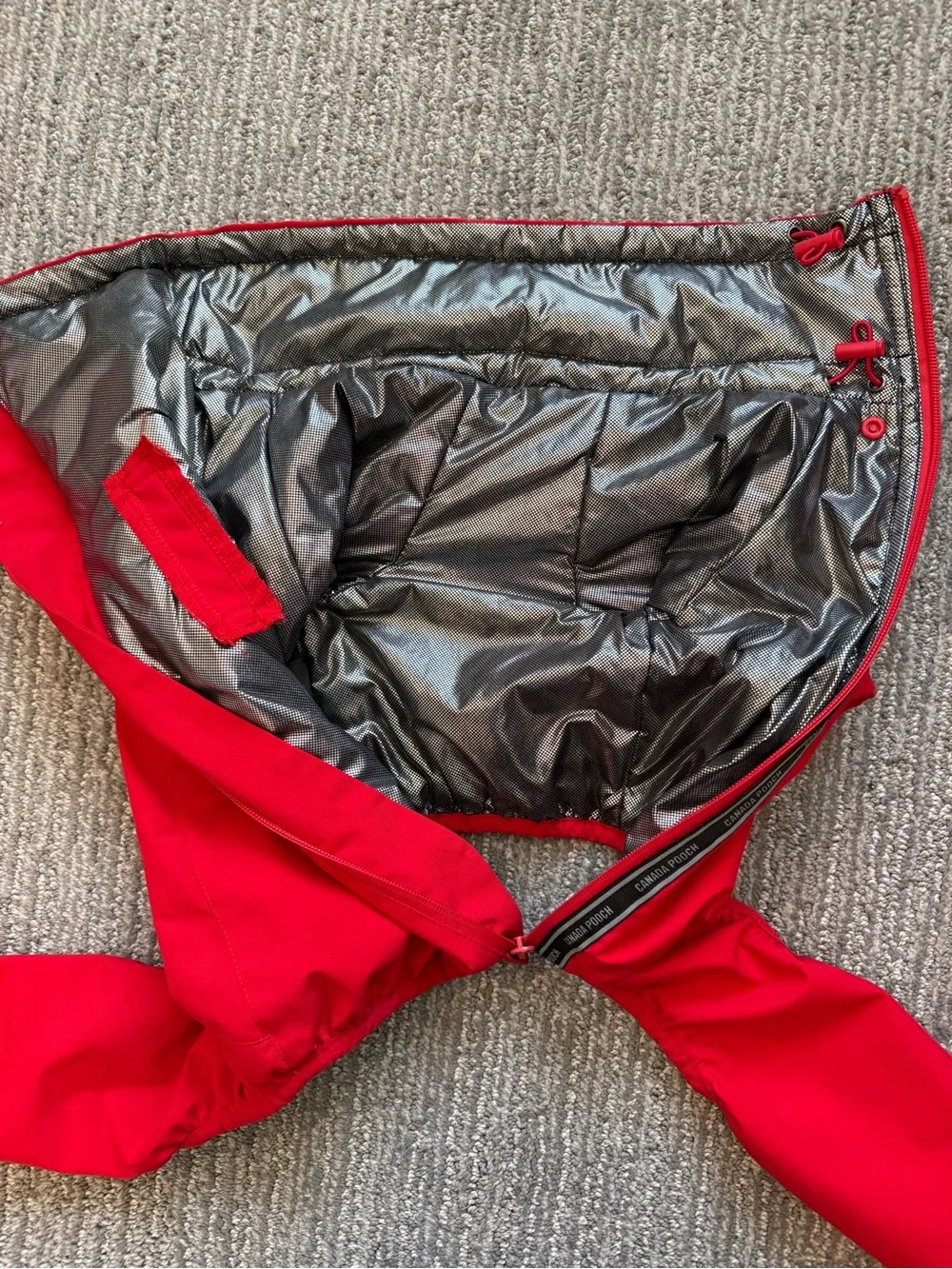 Canada Pooch Red Winter Dog Snowsuit Coat Size 16 Insulated Water Resistant